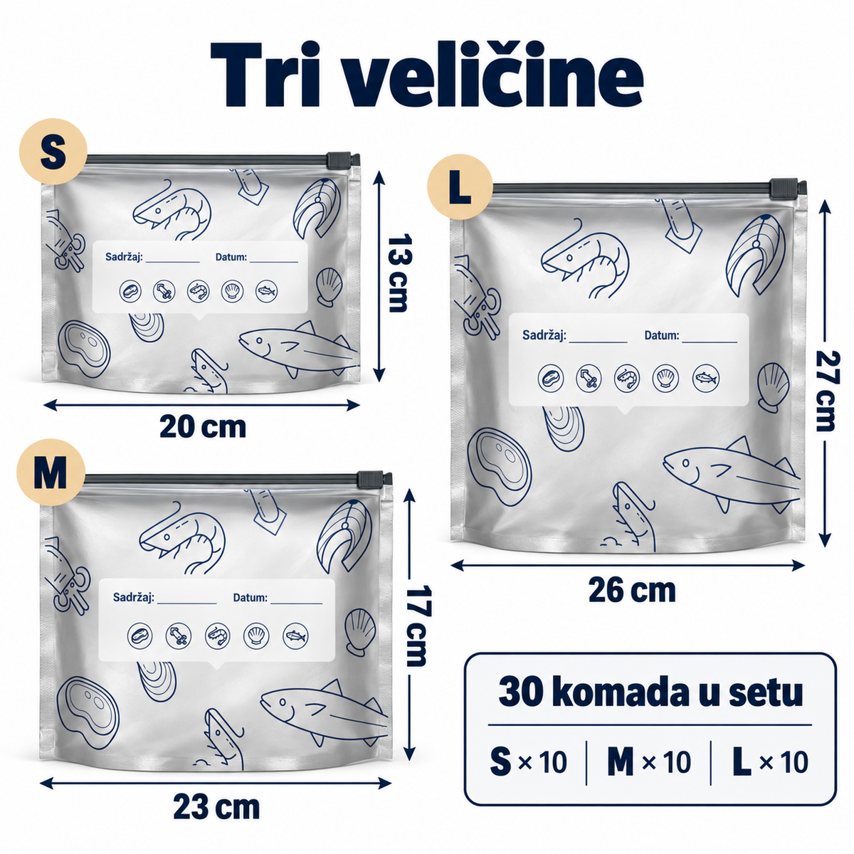 Višekratne aluminijumske kese za hranu (set od 30 kesa)